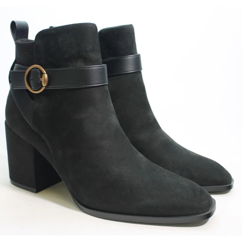 Vionic Tenley Black Ankle Boots Soze 5 Mid Shaft Water Repellant New